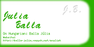 julia balla business card
